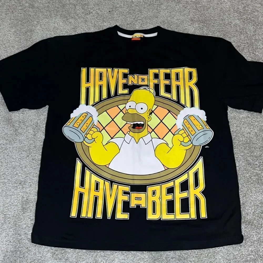 The Simpsons Homer Have A Fear Have A Beer Unisex Tee T-Shirt XXL NEW Rare model